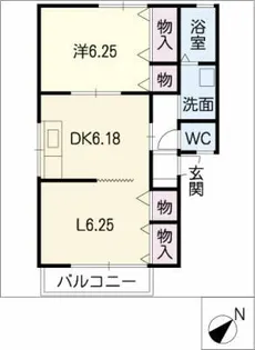 ドミールかちがわⅡ【2階】の間取り