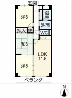 ホリモリ春日井【3階】の間取り