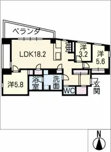 MOTHER(吹上)【8階】の間取り