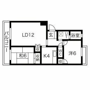 花ノ木パークハイツ【A-102号室】の間取り