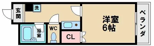 ルームド・ワン【6階】の間取り