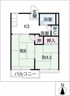 2DKの間取り画像