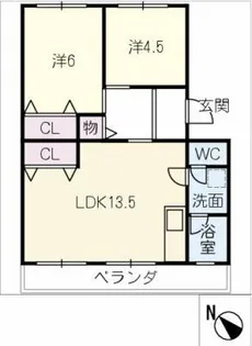 コーポまやだ【4階】の間取り