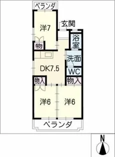レジデンス南谷【4階】の間取り