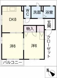 サンハイツ帯川B棟【1階】の間取り