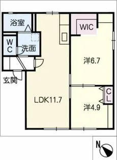 ひまわりB棟【1階】の間取り