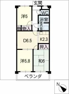 ドミール大西【2階】の間取り