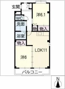 クレールスズキ【2階】の間取り