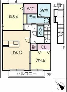 グレイス鶴が沢 B棟【2階】の間取り