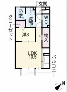 レセンテ鶴が沢Ⅱ【1階】の間取り