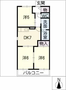 サニーホームズ服部Ⅱ【1階】の間取り