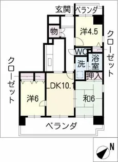 アーバンドエル原【7階】の間取り