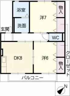 ハイツファミール豊栄Ⅱ【2階】の間取り