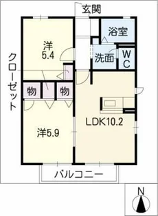 シェソワⅡ【1階】の間取り