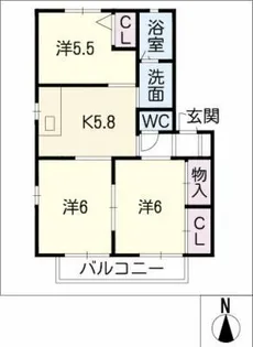 コンフォート堀越【1階】の間取り