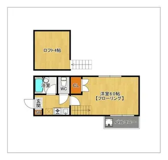 DWELL地行I【202号室】の間取り