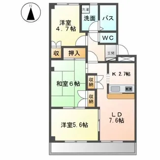 マロンステージB棟【3階】の間取り