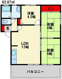 グリーンディアス A棟【202号室】の間取り