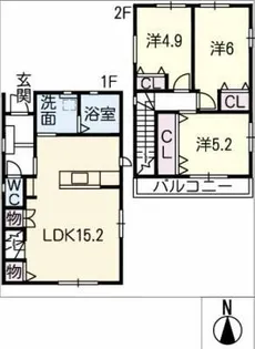 愛知県半田市宮本町1丁目【一戸建】の間取り