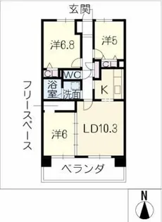 サンコート桃花台C棟【1階】の間取り