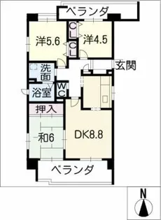 サンコート桃花台D棟【3階】の間取り