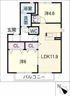 H翔 さつき館【2階】の間取り