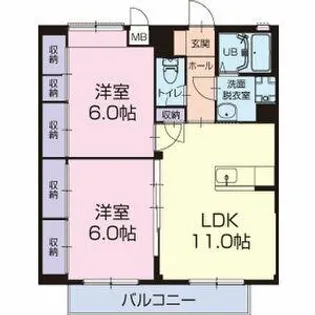 シャルマンソレイユA【2階】の間取り