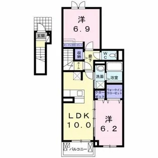 グランソレーユS【2階】の間取り