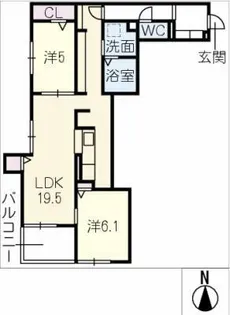 カサブランカ【1階】の間取り