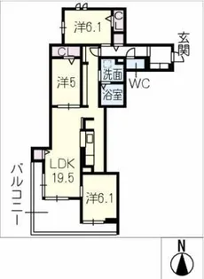カサブランカ【2階】の間取り