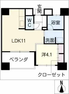 BELISTA那古野801号室【8階】の間取り