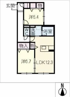 フェリス蓮【1階】の間取り