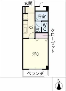 ドエル朝日【1階】の間取り