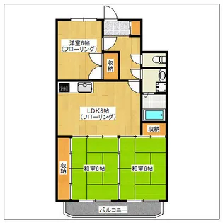三和ハイツ百道【403号室】の間取り
