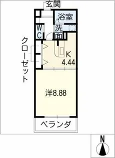 オリエンス小牧【1階】の間取り