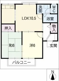 サンヴィレッヂ【1階】の間取り