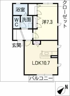 ウェスト川原田 B棟【1階】の間取り