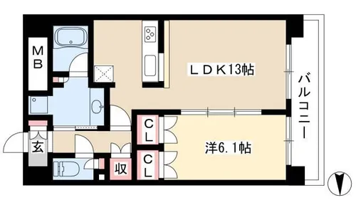 グラン・アベニュー名駅【403号室】の間取り