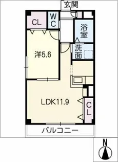 ファミール尺口【1階】の間取り