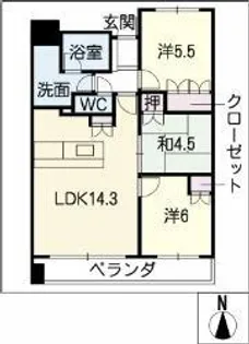 Park Axis金山WEST【7階】の間取り