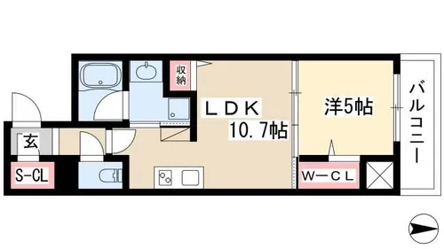 ダイワシティー大須【605号室】の間取り