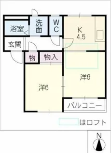 プランドール原【2階】の間取り