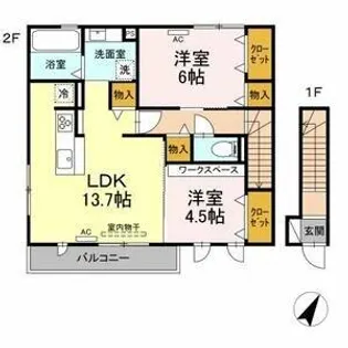 ウェストテラス大西【2階】の間取り