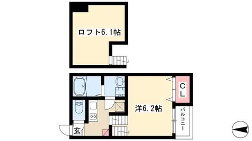 シャルムコーポ尾頭橋【2階】の間取り