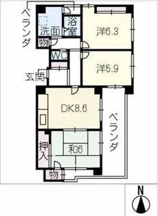 タワーレジデンスHADA【4階】の間取り