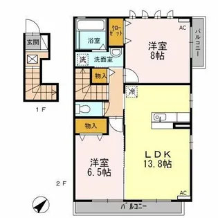 ガーデン・アカシア【2階】の間取り