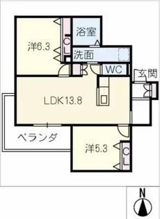 THE RITZ 中柴【3階】の間取り