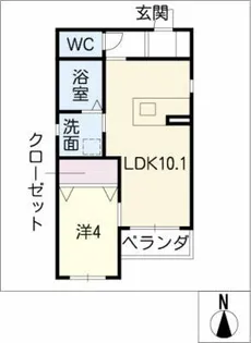 コパクレスト千種【1階】の間取り