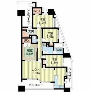 グランカーサ上前津【9階】の間取り
