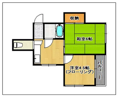 レジデンス津那【207号室】の間取り